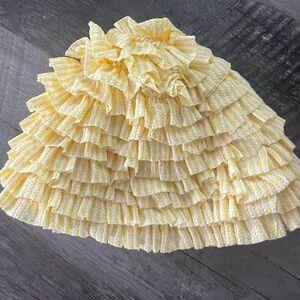 NWT Janie & Jack ruffle yellow hat size 6-12 months‎